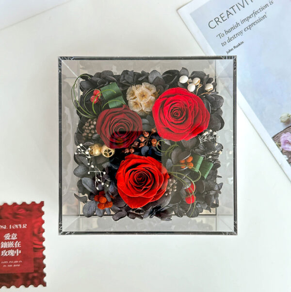 photo of a preserved fresh flower box
